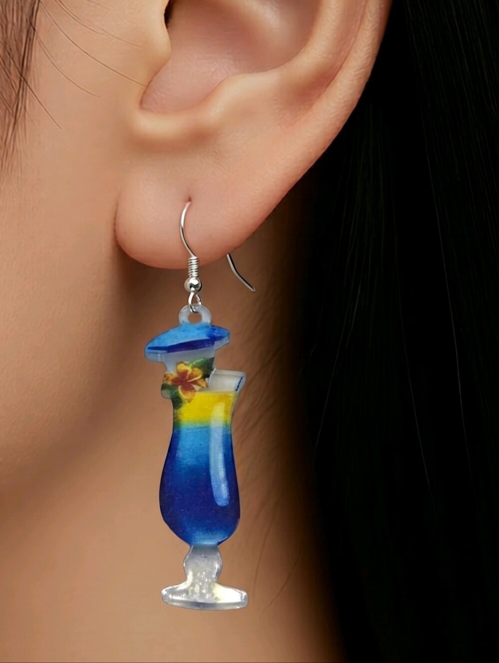 Cocktail Drink Earrings Cruise Vacation Jewelry Tropical Resort Margaritaville